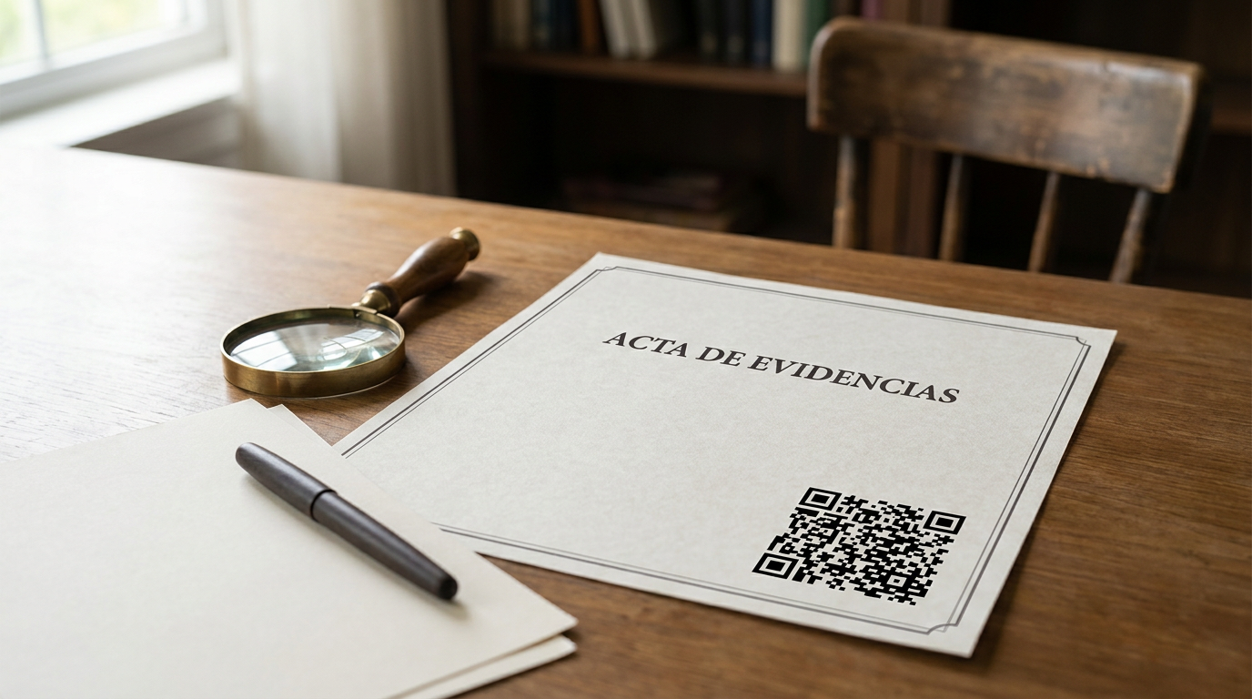 Acta de evidencias de NAiOS Firma impresa con su codigo QR de cotejo publico