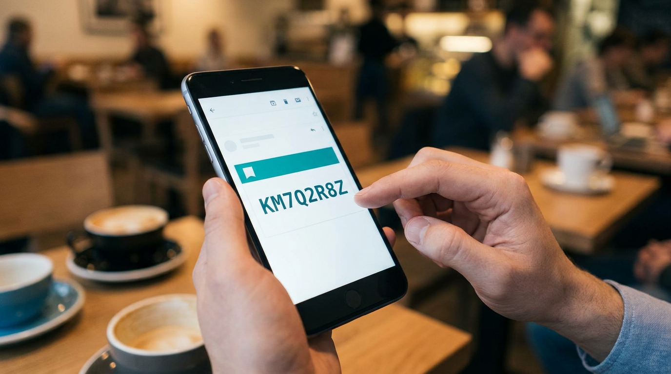 Movil mostrando el codigo de un solo uso recibido por email para firmar con NAiOS Firma