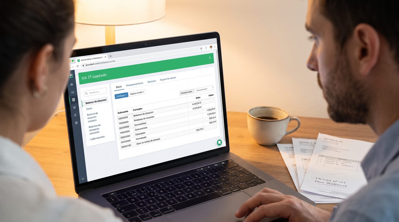 NAiOS Accounting: the generated journal with the quarter's VAT reconciled