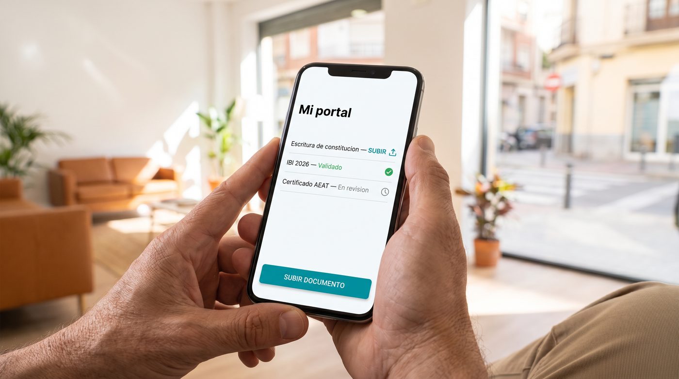 The client portal on a phone: document requests with upload and validation