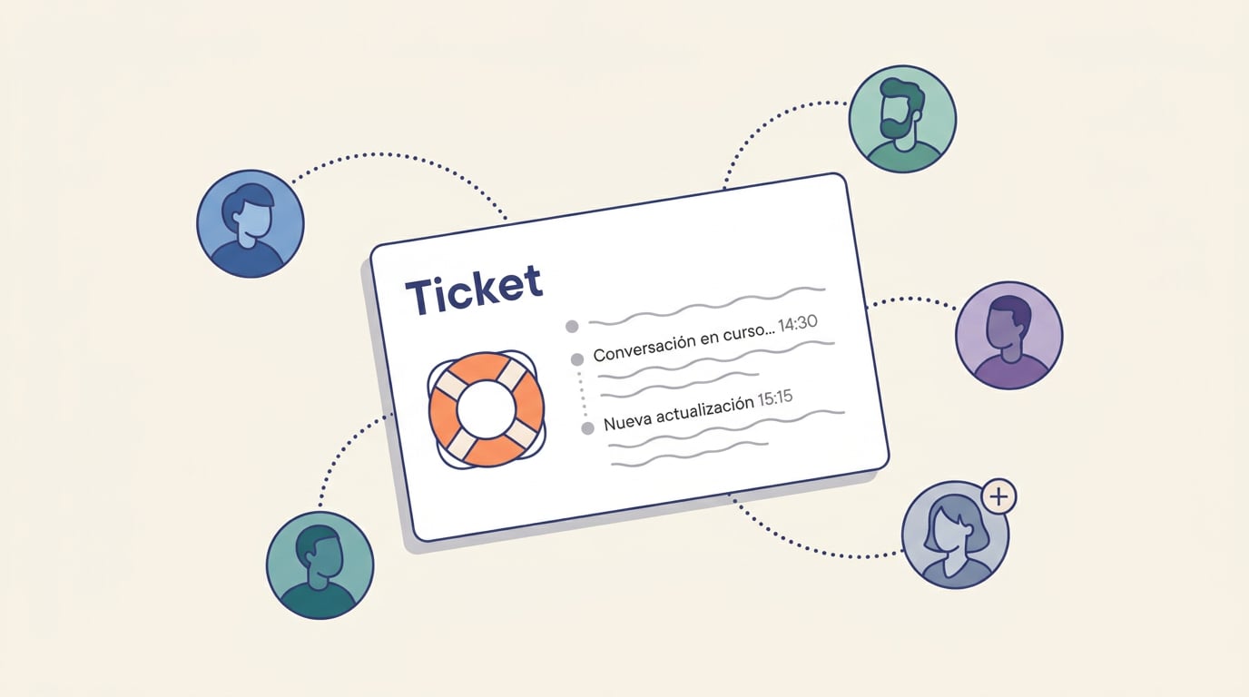 Participantes en los tickets de Soporte: resolver una incidencia en equipo